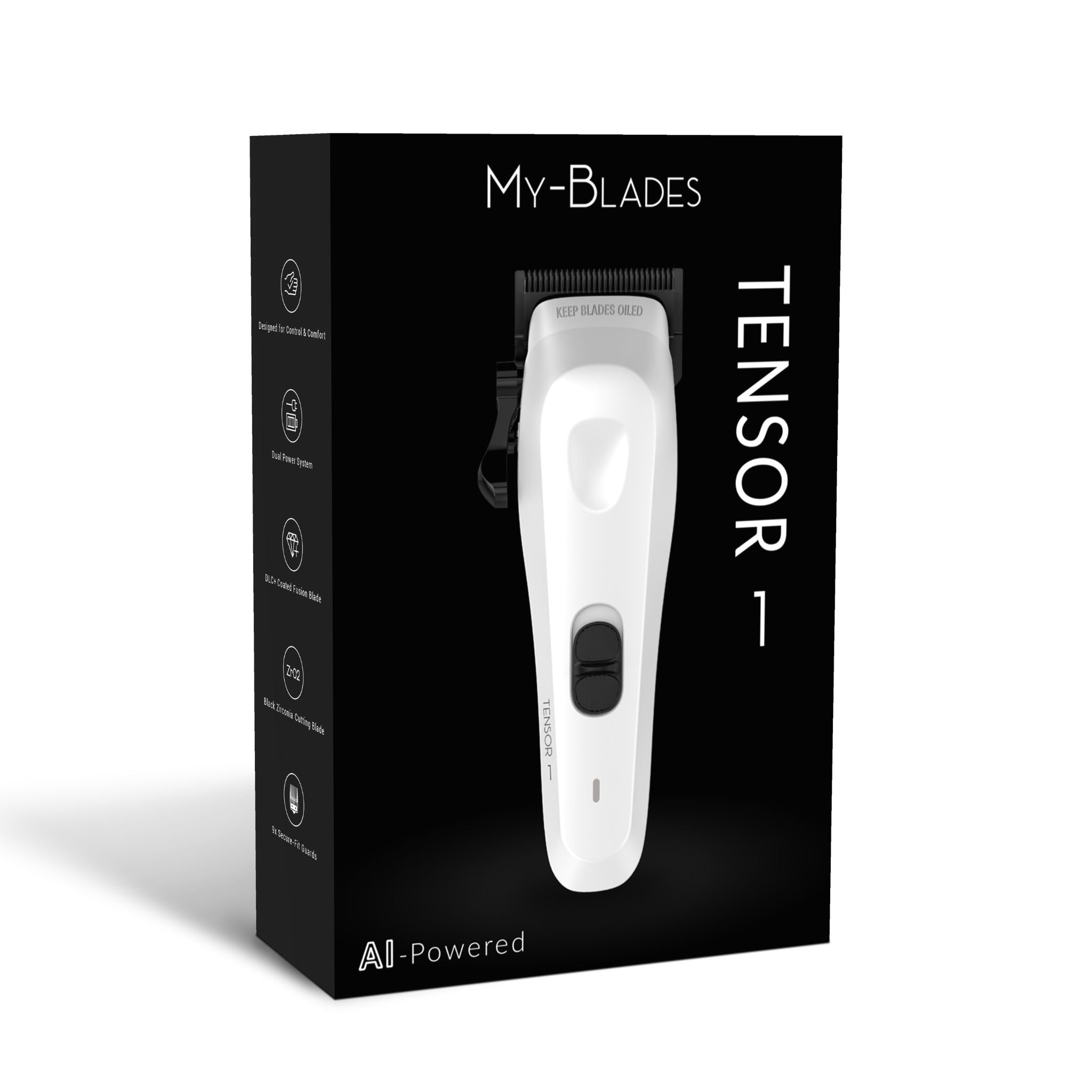 Tensor 1 White – Barbeiro e máquina de cortar cabelo profissional com inteligência artificial